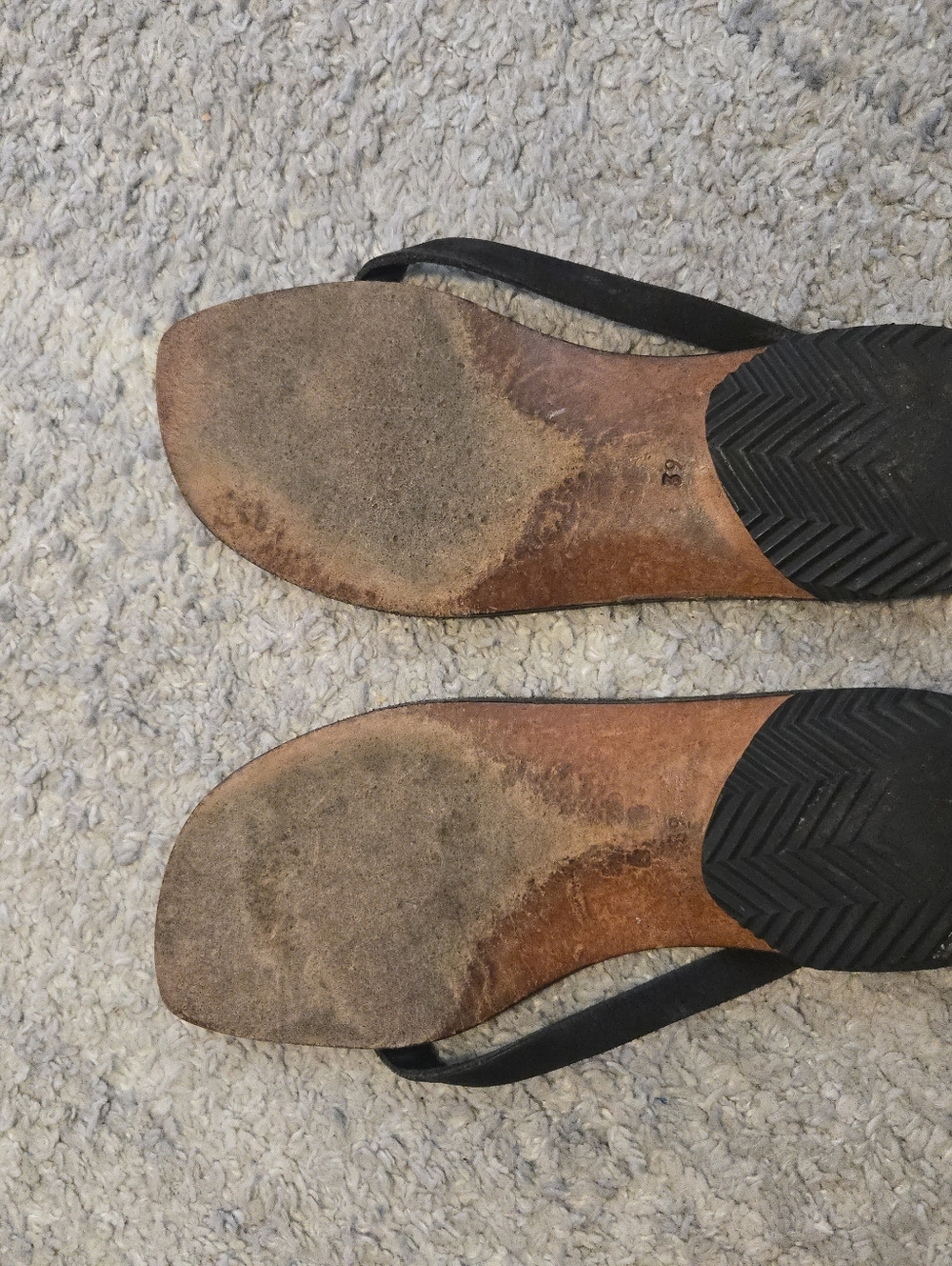 Cydwoq Black Leather Strap Bare Open Toe Minimalist Sandals Size 39 - Picture 6 of 8